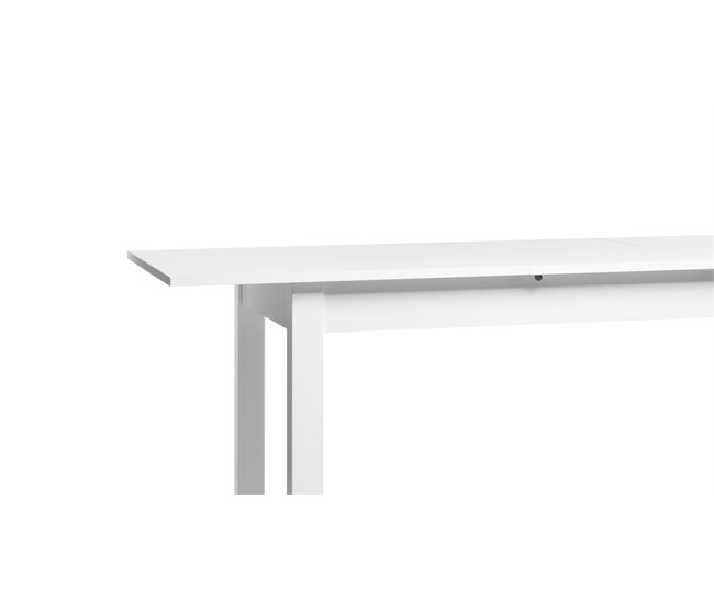 Mesa de comedor extensible COBURG 120 cm, blanca Blanco