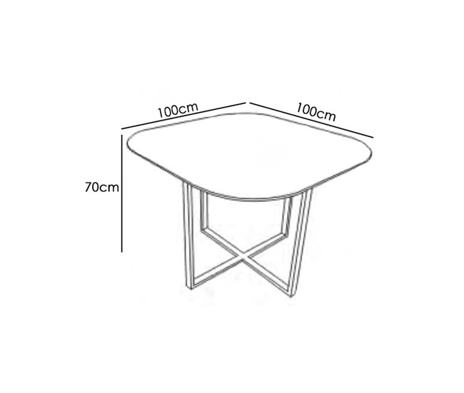 Mesa de Cristal Cuadrada + 4 sillas Poli-Piel 100x100 Marron