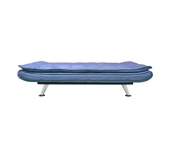 Sofá cama 3 plazas tapizado en microfibra Azul
