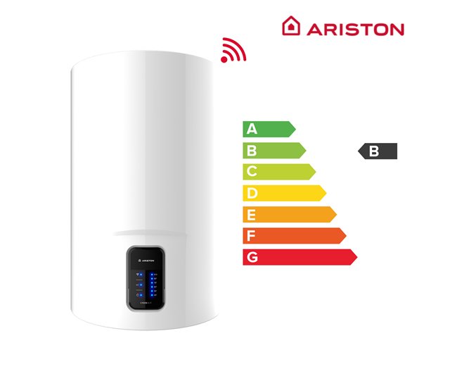 Termo eléctrico, Ariston, Lydos Wifi 100 litros + Soporte de pared Instafix Blanco Lacado
