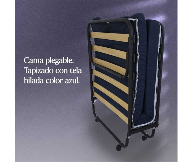 Cama Plegable Reti con Colchón de Espuma + Somier 80x190 Azul