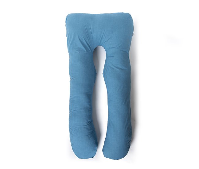 Acomoda Textil - Almohada Embarazada Cuerpo Completo. 65x140 Azul