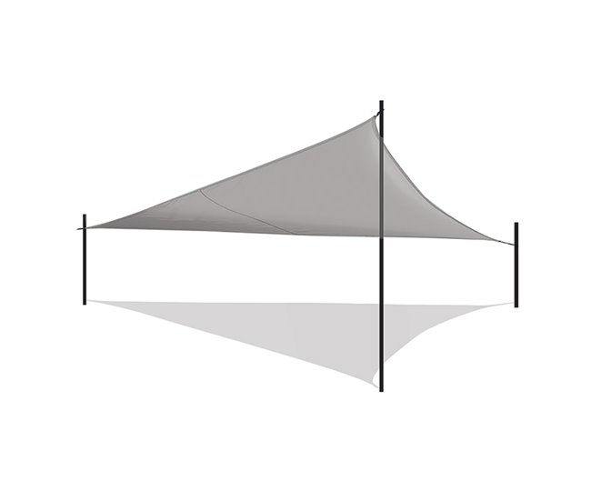 Toldo vela triangular de poliéster gris 300 x 300 cm LUKKA