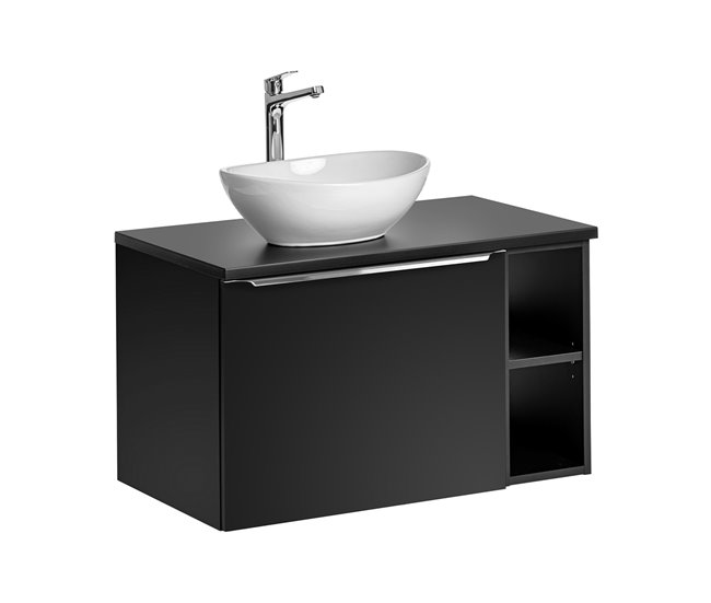 Mueble lavabo individual 2 nichos Eros Negro