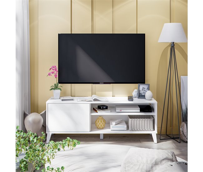 Mueble TV ARIEL 135 cm blanco mate Blanco