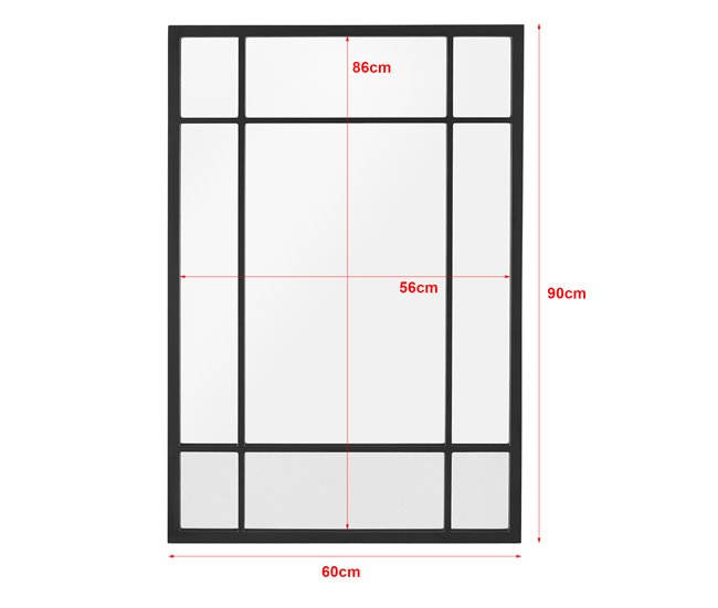 Espejo de pared Colobraro rectangular [en.casa] Negro