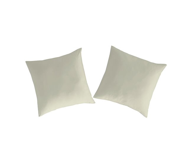 2 Fundas de almohada 100% algodón PURE 80x80 cm Mostaza - Conforama
