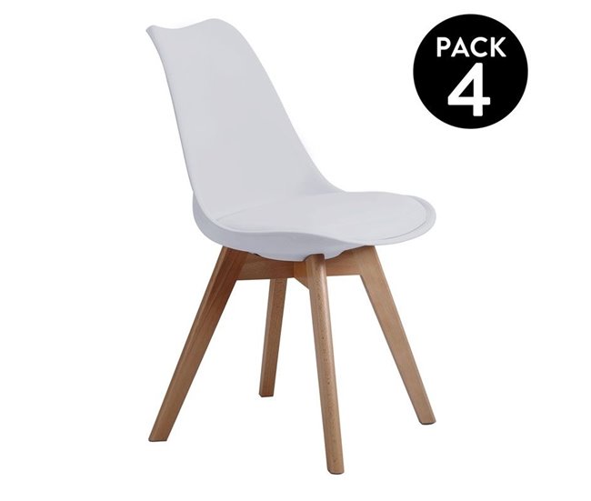 Pack 4 sillas Bistro Blanco