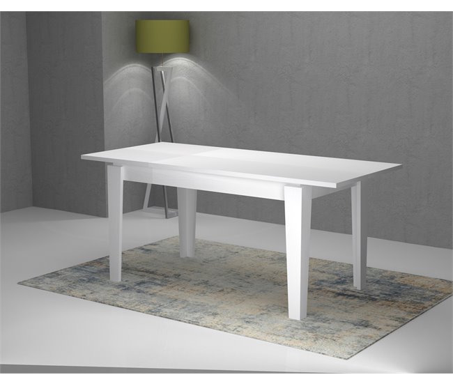 Mesa de comedor extensible ALINA blanco 140 cm Blanco