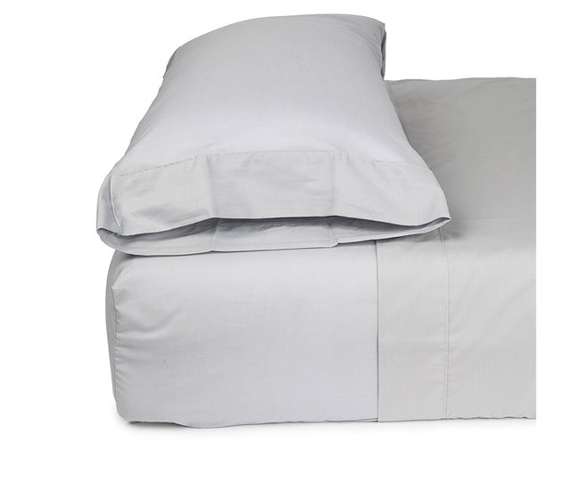 Set de 2 fundas de almohada de poliéster-algodón Plata