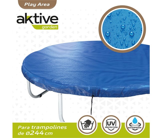 Protector cama elástica Aktive waterproof y protección UV Azul