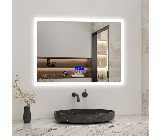 Espejo de baño LED + Bluetooth + Lupa 60x80 Natural