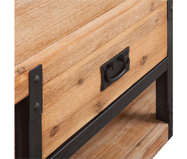 Mueble para TV madera de acacia maciza estilo industrial 2502070 Marron