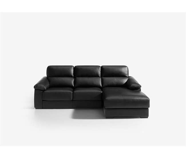 Chaise Longue Piel WILLY  Negro