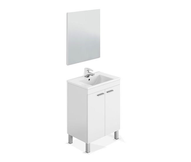 Mueble de baño con espejo LC1 60 Blanco