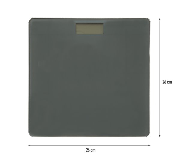 Acomoda Textil - Báscula Digital de Baño Cuadrada. Pantalla LCD. Gris