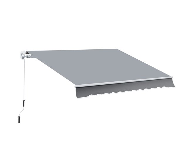 Outsunny Toldo Manual Retráctil Plegable con Manivela 295x245 cm Toldo  Enrollable Aluminio Protección Solar para Ventanas Puertas Balcón Terraza  Exterior Gris - Conforama