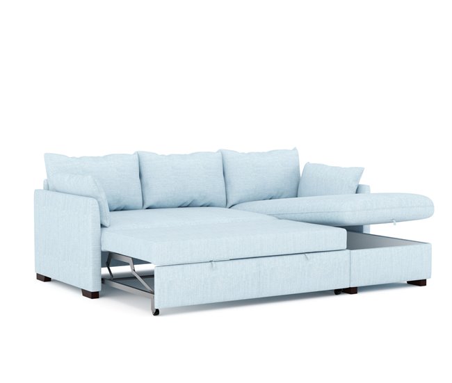 Chaise longue con cama reversible tela COSY Azul Claro
