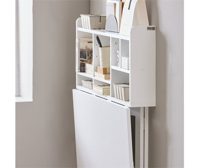 Mesa de pared Con estante integrado SoBuy FWT07-II-W Blanco