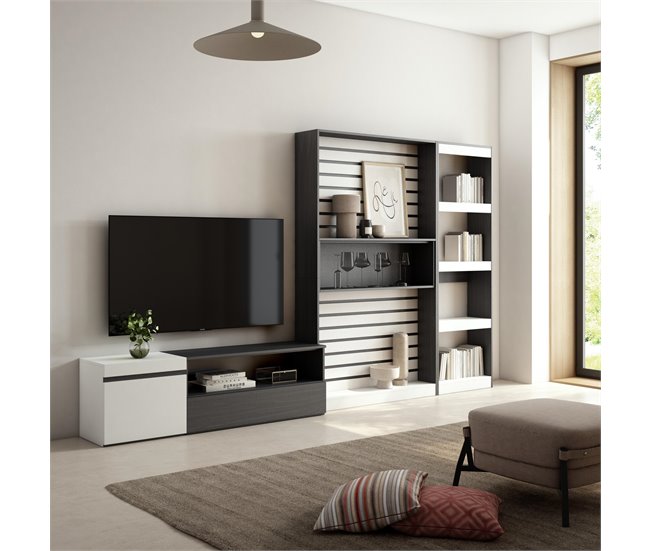 Muebles de Salón para TV 320 Blanco/ Negro