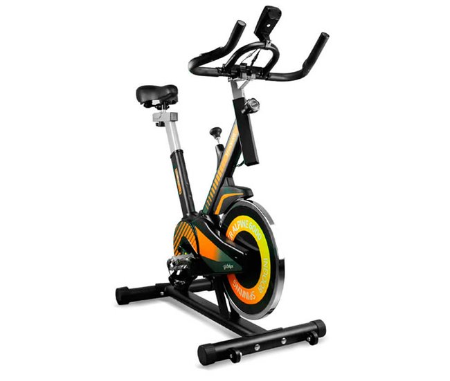 Bicicleta Ciclo Indoor Trainer ALPINE 6000. Volante de Inercia 10 kg Avanzado. Gridinlux Naranja
