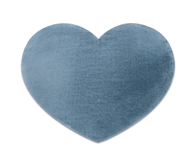 Alfombra de lavado moderna SHAPE 3105 Corazón shaggy 80x80 Azul