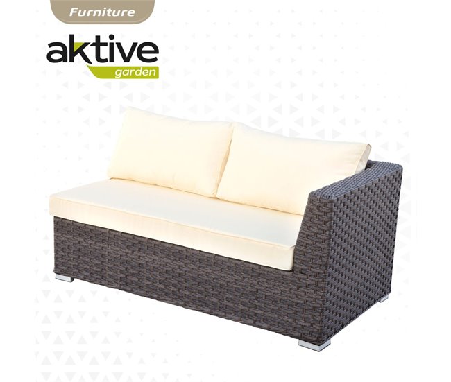 Conjunto muebles terraza sofá rinconera modular con mesa Aktive Negro
