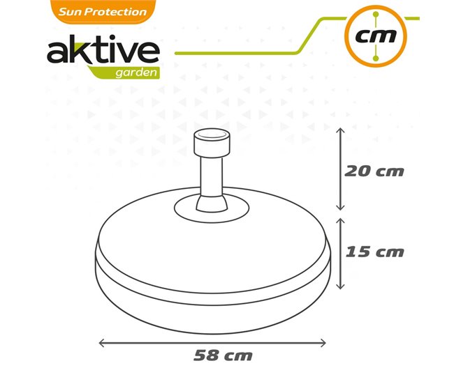 Base para sombrilla circular blanca 25-48 mm Aktive Blanco