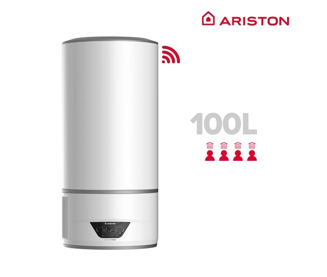 Termo híbrido, Ariston, Lydos Hybrid Wifi 100 litros, Vertical Blanco Lacado