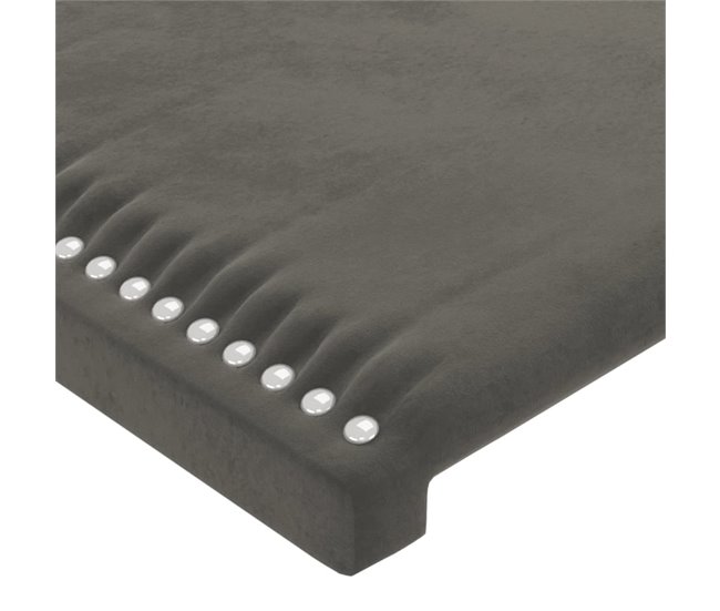 Estructura de cama con cabecero Liso con clavos 120x200 Gris