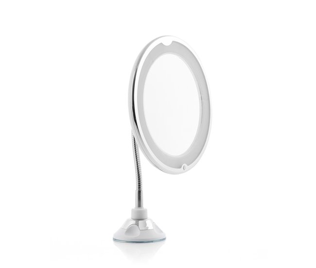 Espejo de Aumento LED con Brazo Flexible y Ventosa Mizoom Blanco