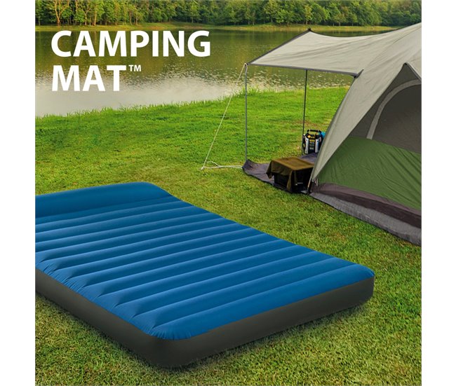 Colchón hinchable individual TruAire Camping Matress c/hinchador incluido INTEX Azul