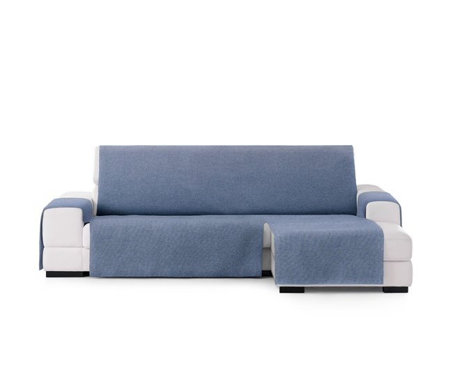 Vipalia Protector Cubre Sofá Chaise Longue Liso Modelo Brisa Azul