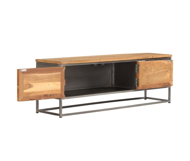 Mueble TV madera de teca reciclada acero 2502215 Marron