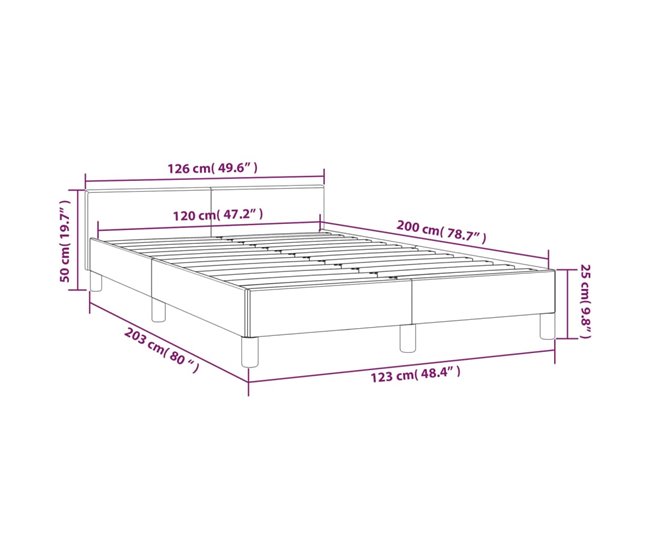 Estructura de cama 120x200 Gris