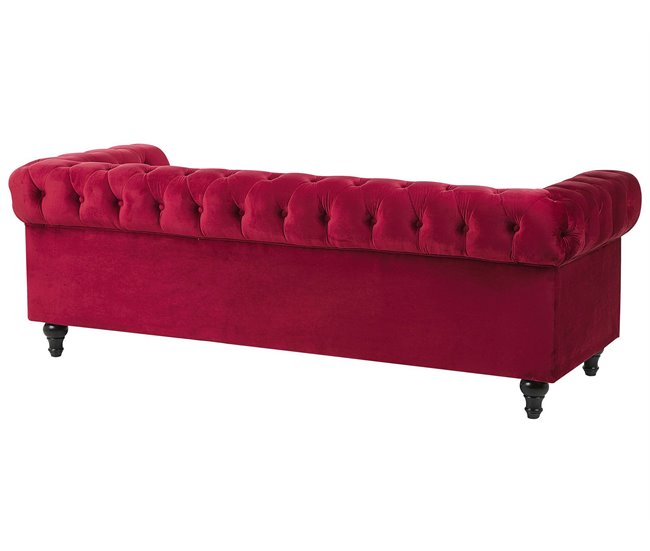 Beliani Conjunto de sofás CHESTERFIELD Rojo