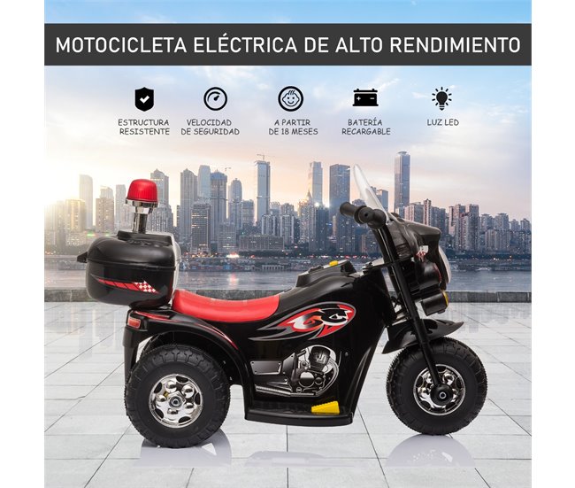 Motocicleta Eléctrica HOMCOM 370-109V90RD Negro