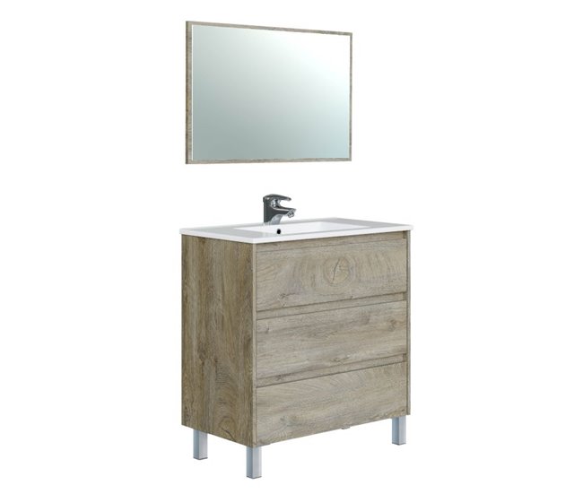 Mueble de baño Dakota 80 con espejo 80 Madera