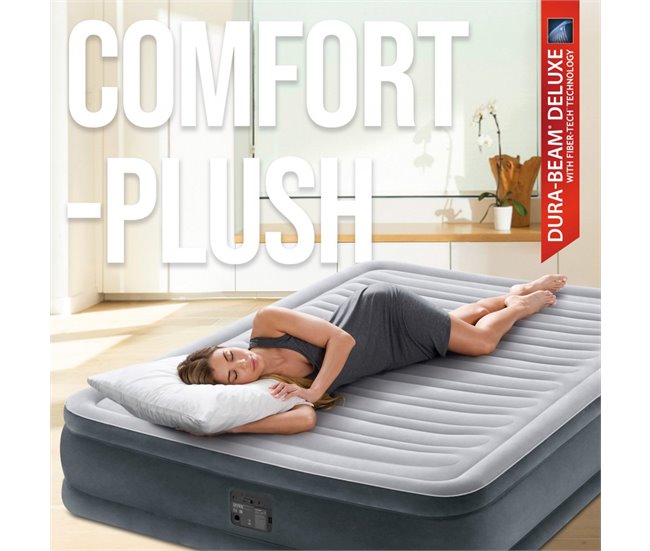 Colchón hinchable INTEX Dura-Beam Deluxe Comfort-Plush Gris