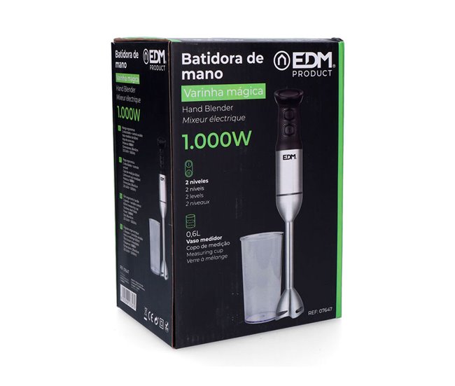 Batidora de mano EDM 1000W con vaso medidor Inox