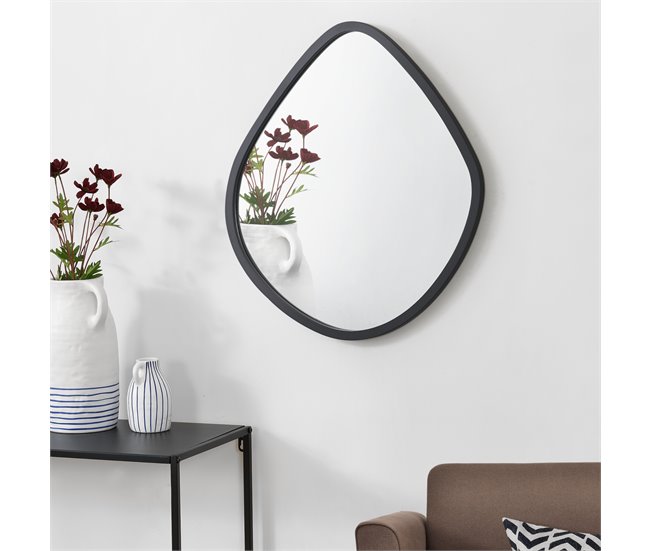 Espejo de pared Galatone asimétrico [en.casa] Negro