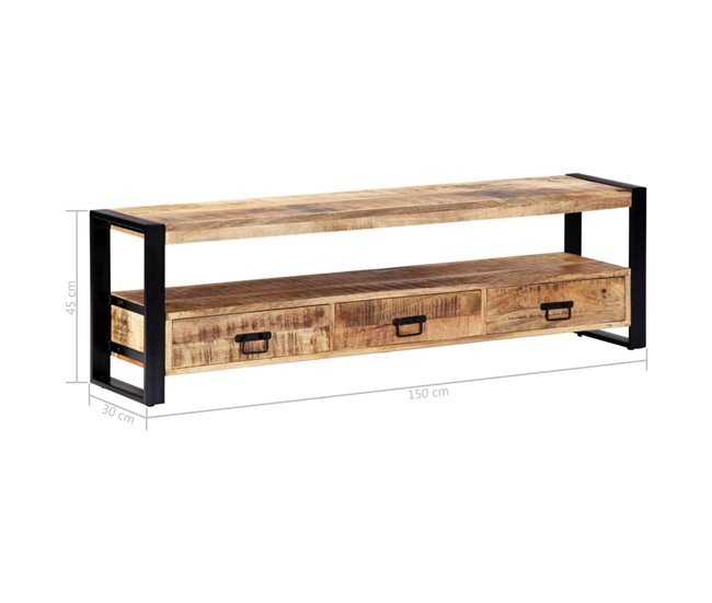 Mueble para TV madera maciza de mango 2502013 Marron