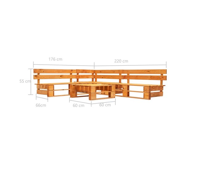 Set muebles de palés de jardín   madera Marron
