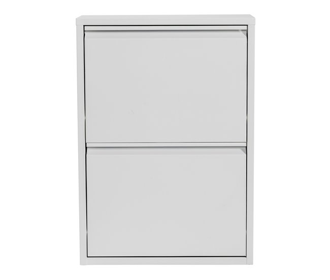 Zapatero Sokndal con 2 puertas abatibles metal 71 x 50 x 15 cm blanco  [en.casa]