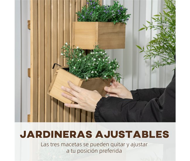 Jardinera de Pared Outsunny 845-796V00ND Madera