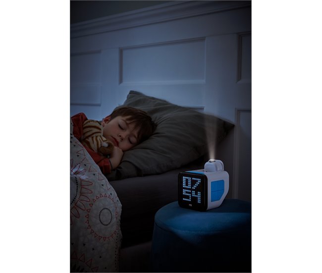 Despertador con proyección para niños Bigben Azul
