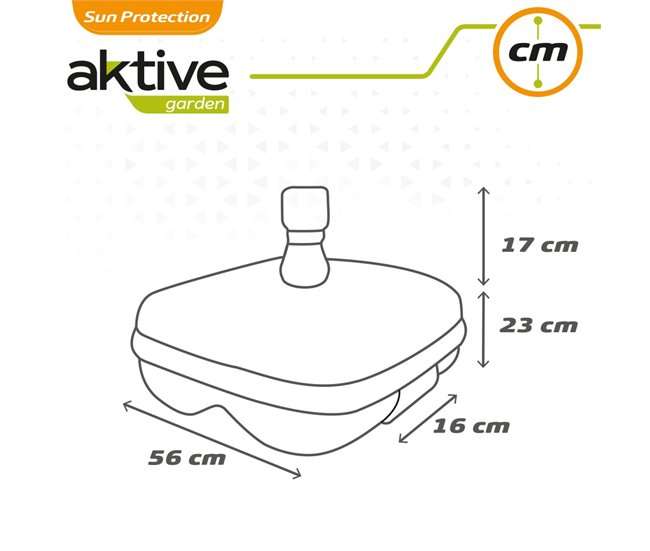 Base para sombrilla cuadrada antracita 33-48 mm Aktive Gris