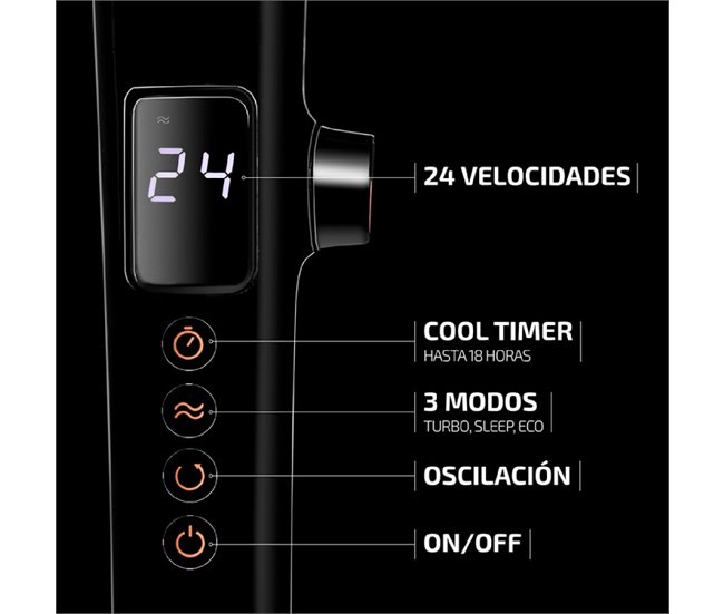 Ventilador de pie EnergySilence 1040 SmartExtreme Cecotec Negro