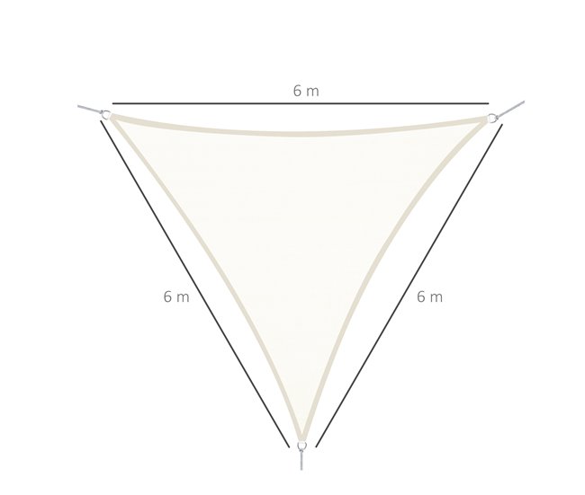 Toldo Vela Triangular Outsunny 01-0641 600x600 Beige