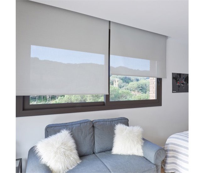 Enrollable Sin Taladrar Traslúcido Gris 45X180cm - Conforama